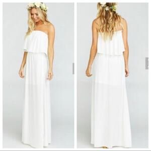 Show Me Your Mumu White Strapless Hacienda Maxi Dress XS Bridal Beach Wedding